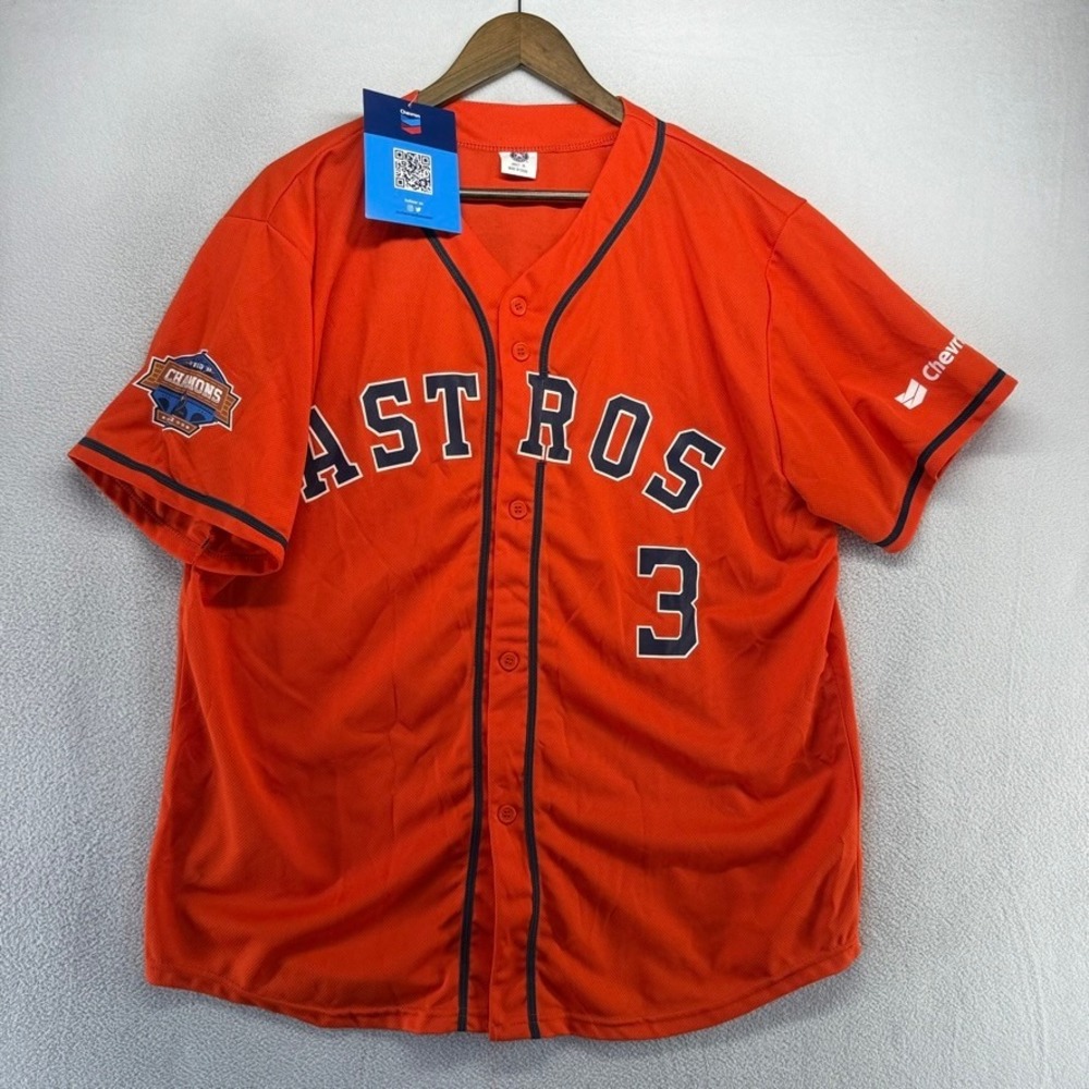 Houston Astros Jersey Mens XL Orange Jeremy Pena 3 World Series Patch Polyester